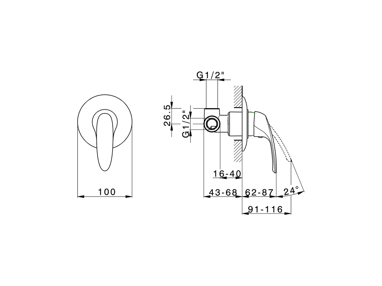 Смеситель для душа Cisal Flash FL000300 схема 2