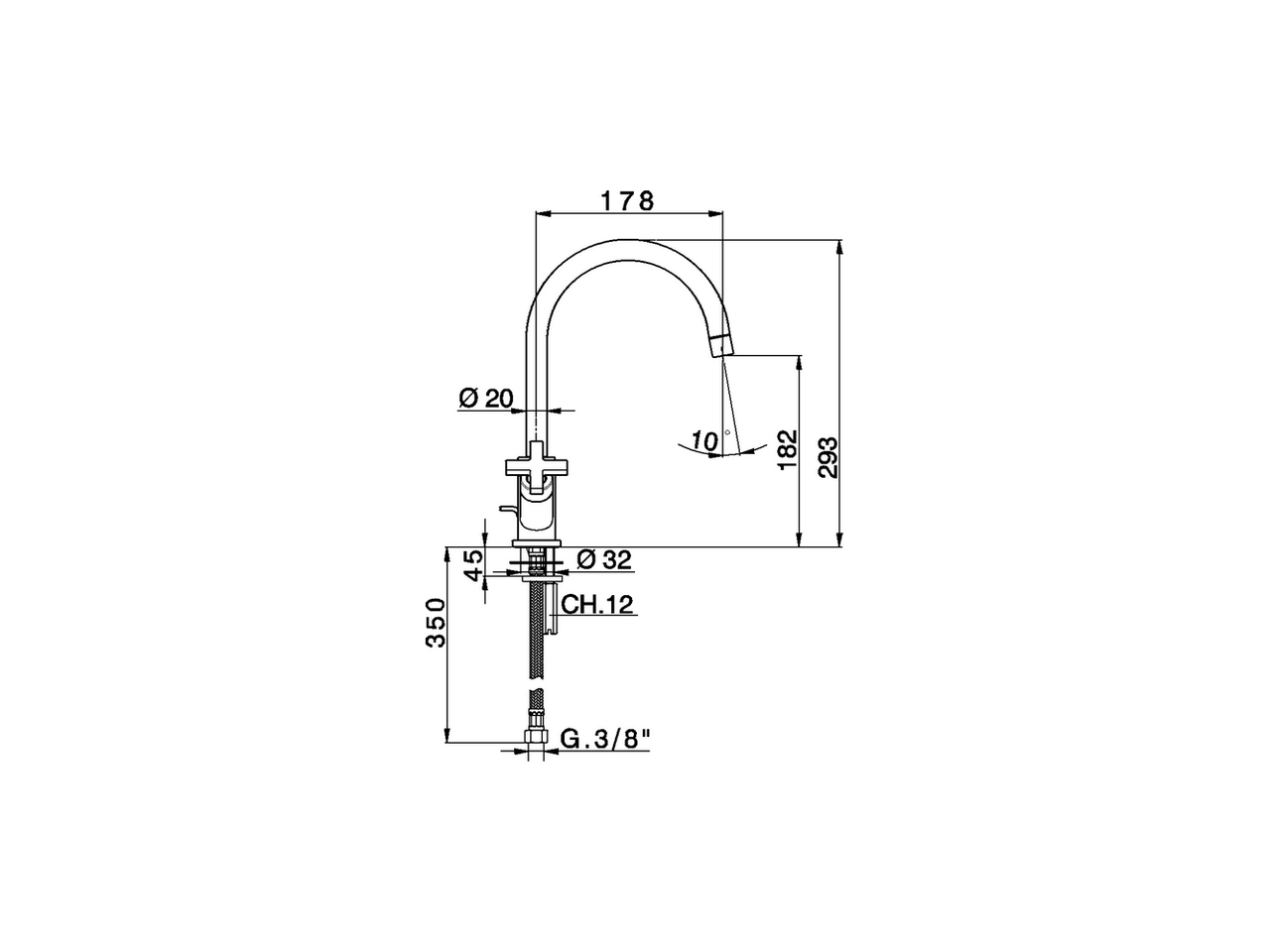 Смеситель для кухни Cisal Kitchen BQ000531 схема 2