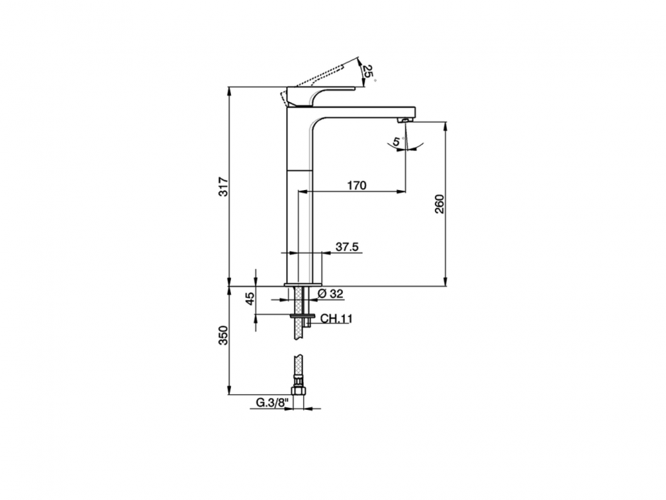 Смеситель для раковины Cisal Cubic Energy Save CU004545 ФОТО