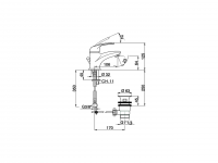 Смеситель для раковины Cisal Flash FL000512 схема 2