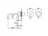 Смеситель для раковины Cisal Less Minimal LM005516/LM005517/LM005518 схема 2