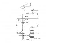 Смеситель для раковины Cisal Cubic CU000490/CU000500 схема 2