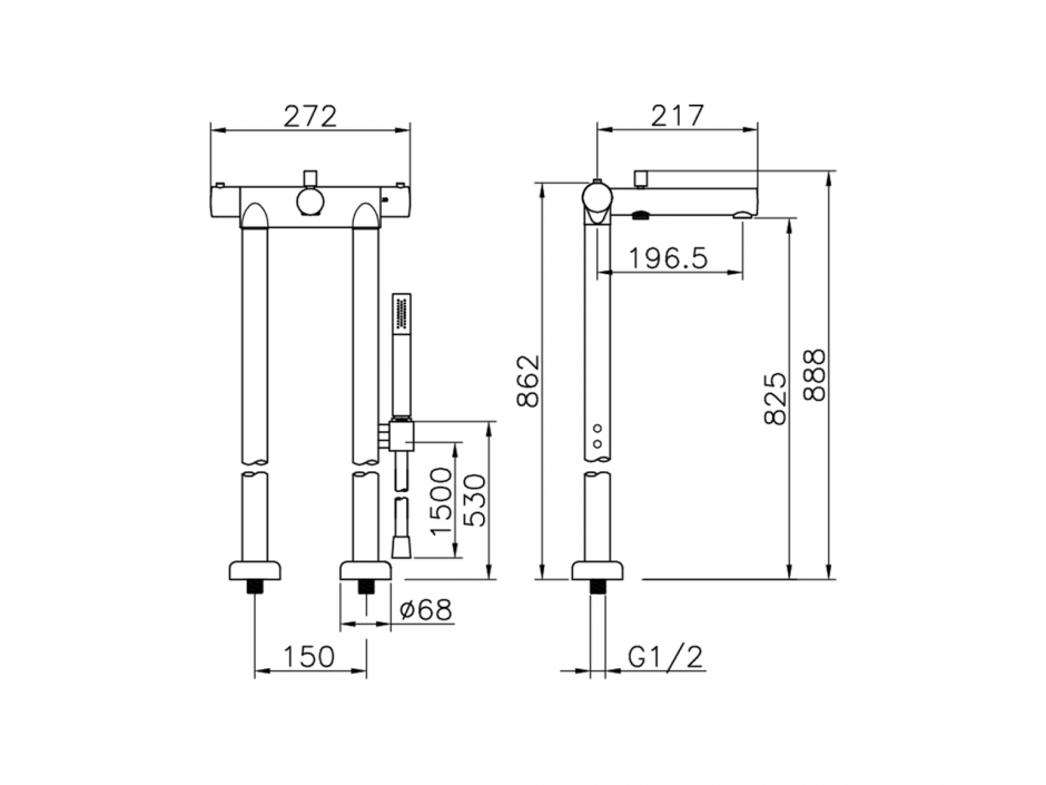 Смеситель для ванны Cisal Slim SMT39010 ФОТО