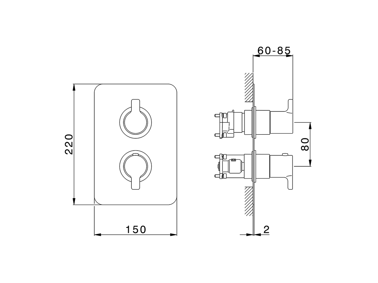 Смеситель для ванны и душа Cisal Softcube SC0BT030 схема 2