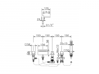 Смеситель для ванны Cisal Wave WET77010 схема 2