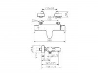 Смеситель для ванны Cisal Tender C2T21010/C2D21010 схема 2