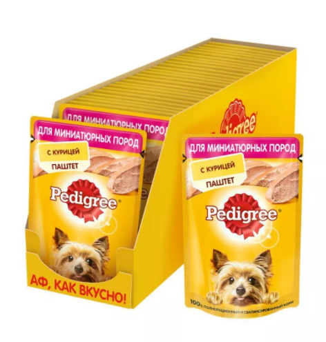 Корм для собак PEDIGREE паштет с курицей, 80г