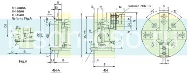 Патрон токарный Autogrip 4H-208A6 4-х кулачковый механизированный с большим проходным отверстием