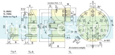 Патрон токарный Autogrip 1L-06A5 механизированный с увеличенным ходом кулачка