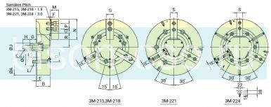 Патрон токарный Autogrip 3М-224 Ф610 механизированный с увеличенным ходом кулачков без проходного отверстия