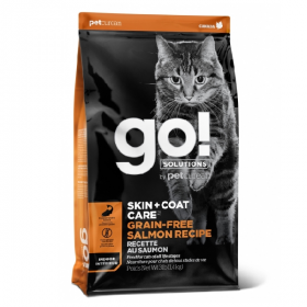 Сухой корм для кошек GO Skin+Coat для здоровья кожи и блеска шерсти с лососем