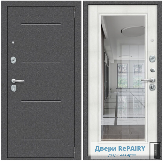 Входная дверь Porta R-2 104/П61 Антик Серебро  / Bianco