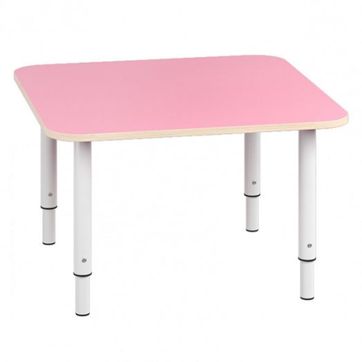 РСН-0015-04 Стол квадратный регулируемый Цвет: Розовый 700х700x460/580мм