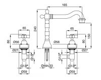 Смеситель для раковины двухвентильный Migliore Prinseton ML.PRN-812 схема 5