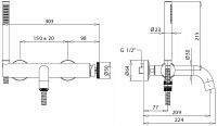 Смеситель однорычажный для ванны Migliore Reversa MILCR4602 схема 4