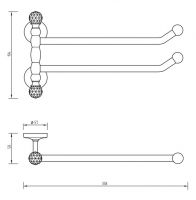 Полотенцедержатель двойной поворотный Migliore Amerida 16 схема 2