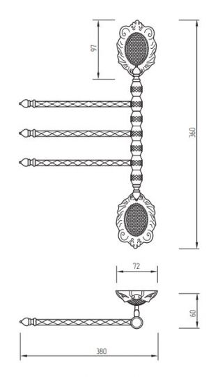 Полотенцедержатель тройной поворотный Migliore Cleopatra 16 ФОТО