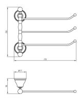 Полотенцедержатель тройной поворотный Migliore Provance 17 схема 2
