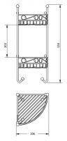 Полка-решётка угловая двойная ажурная Migliore Complementi схема 2