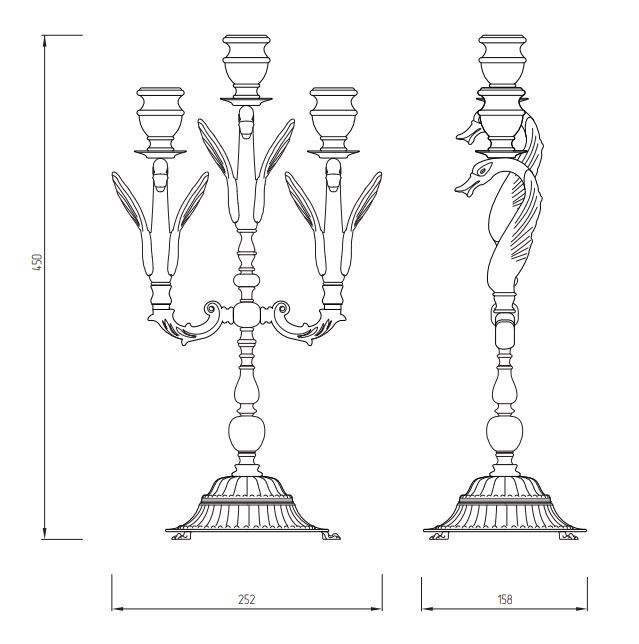 Подсвечник тройной Migliore Luxor 26146 ФОТО