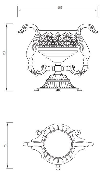 Стеклянная мыльница лебеди Migliore Luxor 26218 схема 2