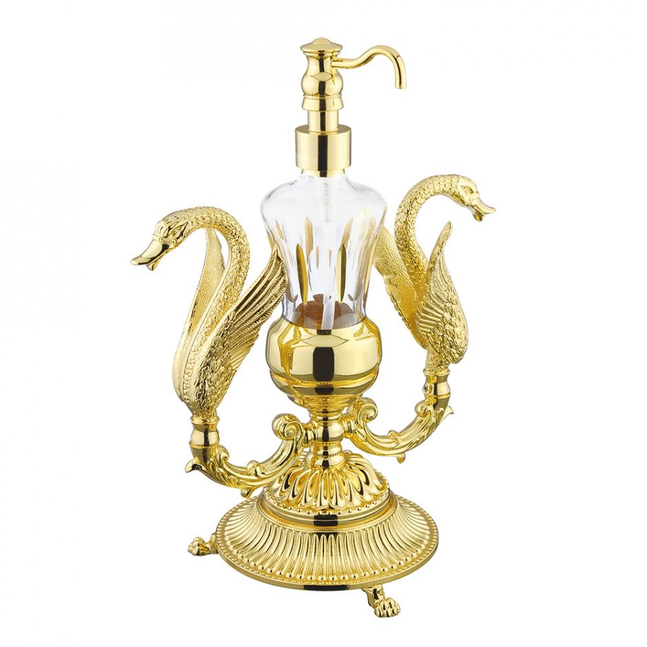 Изображение Хрустальный диспенсер для жидкого мыла лебеди Migliore Luxor 26221