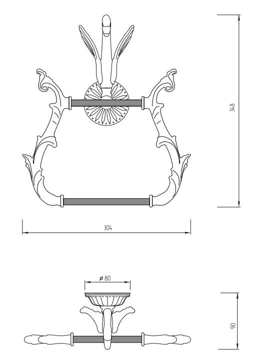 Полотенцедержатель фигурный Migliore Luxor 26227 схема 2