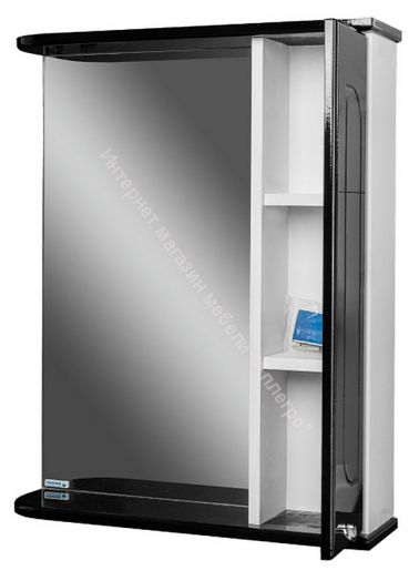Шкаф-зеркало Радуга Черный металлик 55 левый/правый АЙСБЕРГ