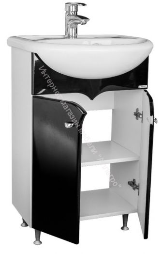 Шкаф-зеркало Радуга Черный металлик 55 левый/правый АЙСБЕРГ