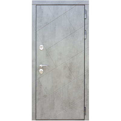 Дверь входная металлическая Great Doors H22 Бетон Темный Зеркало Макси Сандал Светлый