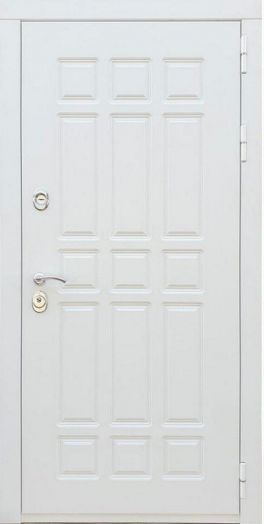 Дверь входная металлическая Great Doors H8 Белая Шагрень Зеркало Макси Силк Титан