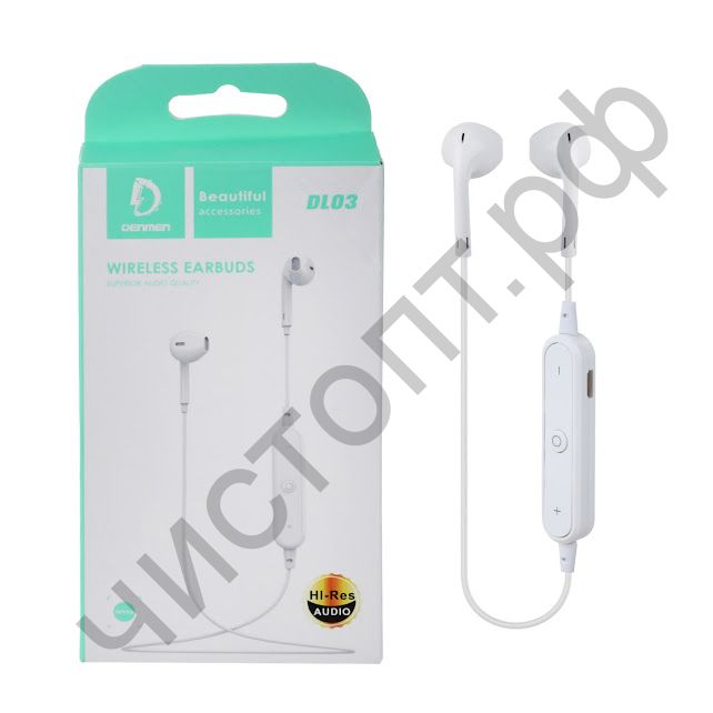 Bluetooth гарнитура стерео Denmen DL03 White белый