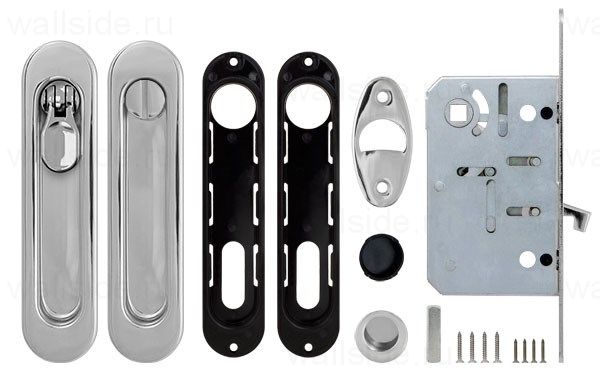 Замок для раздвижных дверей Armadillo SH011-BK СP-8 Хром