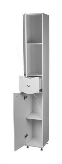 Пенал напольный 30 Волна с верхним ящиком В1 левый АЙСБЕРГ