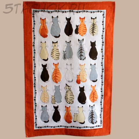 Полотенце-панно "Коты в ожидании" (Ulster, Великобритания/Китай)