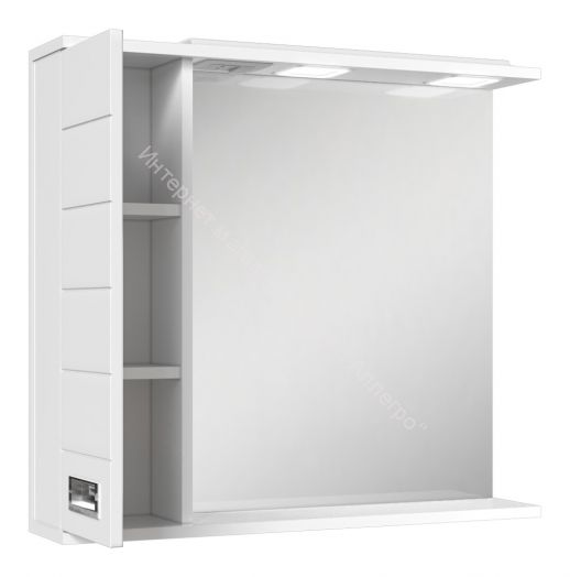 Шкаф-зеркало Cube 75 Эл. левый Домино