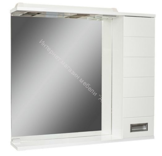 Шкаф-зеркало Cube 75 Эл. правый Домино