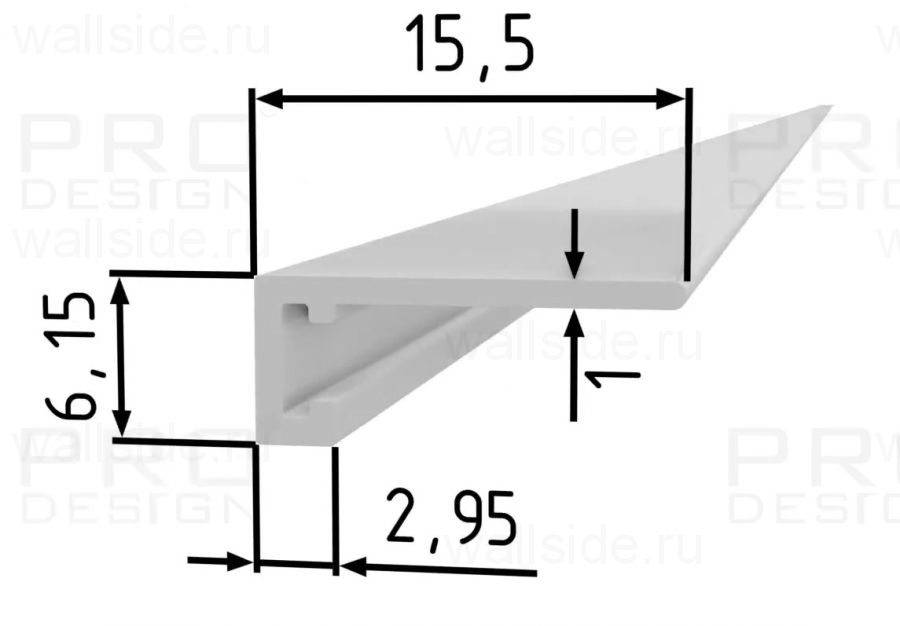 Щелевой микроплинтус Pro Design MINI 7067 анодированный