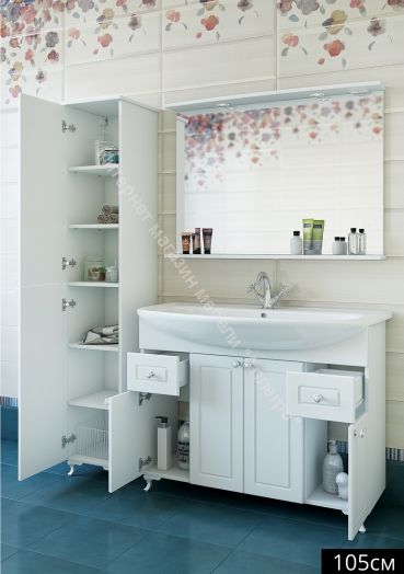 Тумба с умывальником "Элеганс 105" Софи с ящиками Sanflor