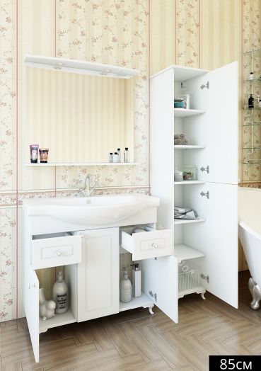 Тумба с умывальником "Элеганс 85" Софи с ящиками Sanflor
