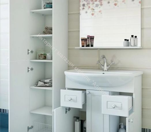 Тумба с умывальником "Элеганс 75" Софи с ящиками Sanflor