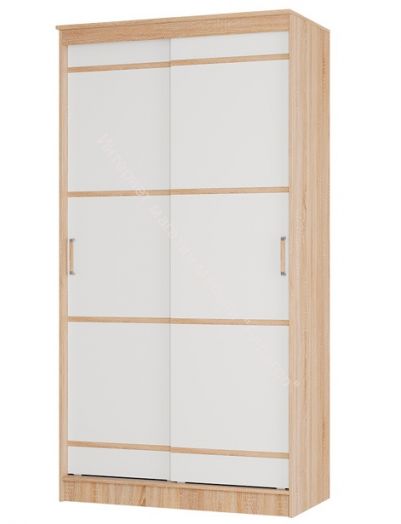 Шкаф купе двухстворчатый "Сакура" 1,14 м (Дуб сонома/Белый)