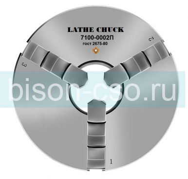 Патрон токарный 7100-0002 ф100мм ГОСТ 2675-80 с прямыми и обратными кулачками Тайвань (Китай)