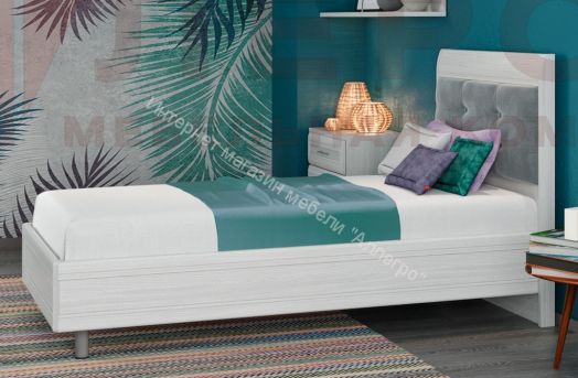 Кровать КР-2855 (0,9 м х 1,9 м) с мягким изголовьем Мелисса