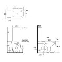 Унитаз компакт моноблок Galassia MEG11 PRO 65x35 5413 схема 2