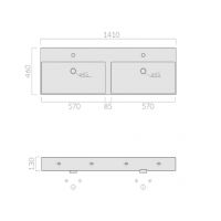 Двойная раковина Galassia MEG11 PRO 141x46 8939 схема 2