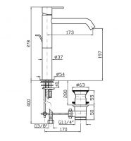 Смеситель для раковины Zucchetti Gill ZGL706/ZGL709 схема 2