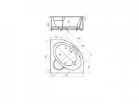 Полукруглая акриловая ванна Акватек Калипсо с каркасом 146х146 схема 3