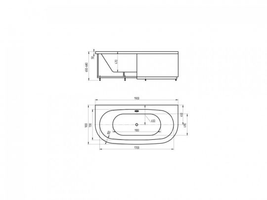 Акватек полимерная ванна Морфей 190х90 схема 3
