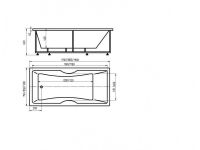 Фирменная ванна Акватек Феникс 180х85 схема 3